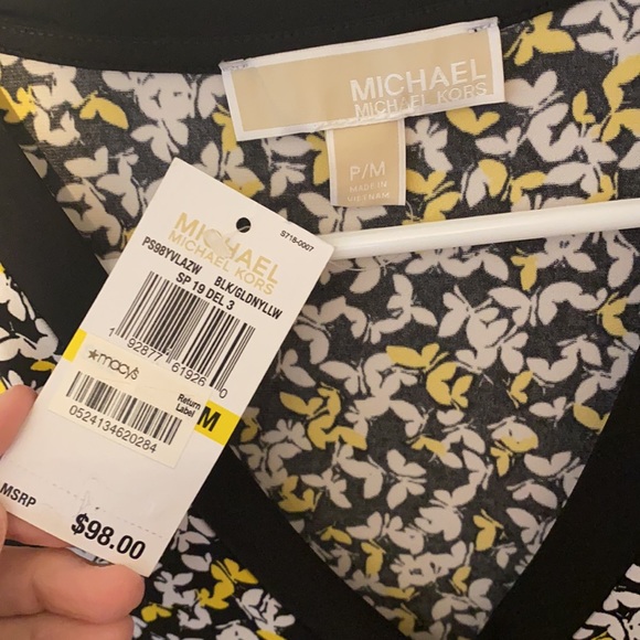 MICHAEL Michael Kors mini dress with butterflies long bell sleeves and V-neck - Picture 7 of 8